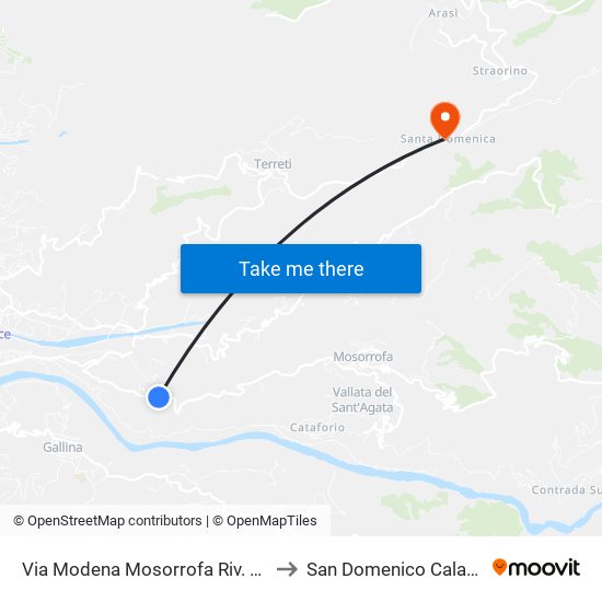 Via Modena Mosorrofa  Riv. Edilizia N/S to San Domenico Calabria Italy map