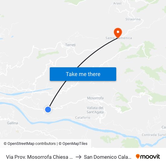 Via Prov. Mosorrofa  Chiesa Sala (N/S) to San Domenico Calabria Italy map