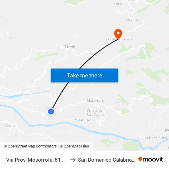 Via Prov. Mosorrofa, 81 (N/S) to San Domenico Calabria Italy map