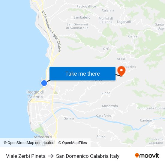 Viale Zerbi  Pineta to San Domenico Calabria Italy map