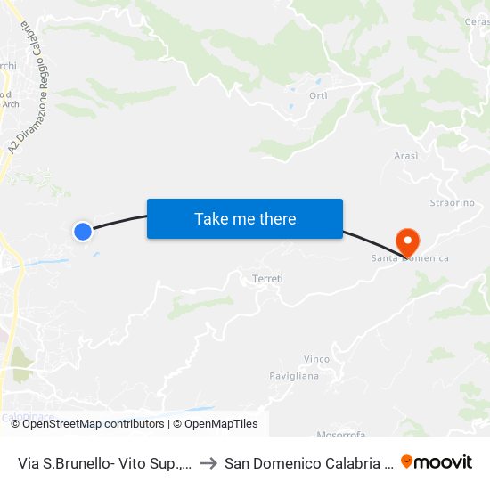 Via S.Brunello- Vito Sup., 181 to San Domenico Calabria Italy map