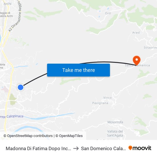 Madonna Di Fatima  Dopo Incr Via Eremo to San Domenico Calabria Italy map