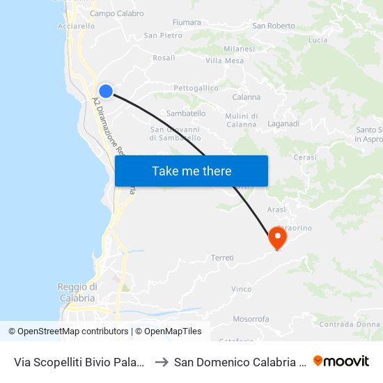 Via Scopelliti  Bivio Palazzine to San Domenico Calabria Italy map