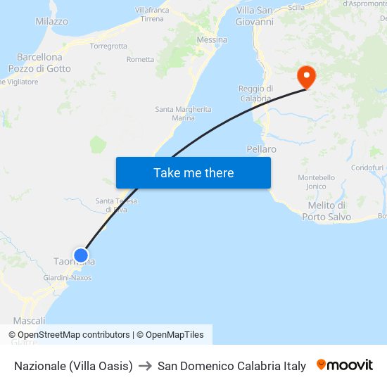 Nazionale (Villa Oasis) to San Domenico Calabria Italy map