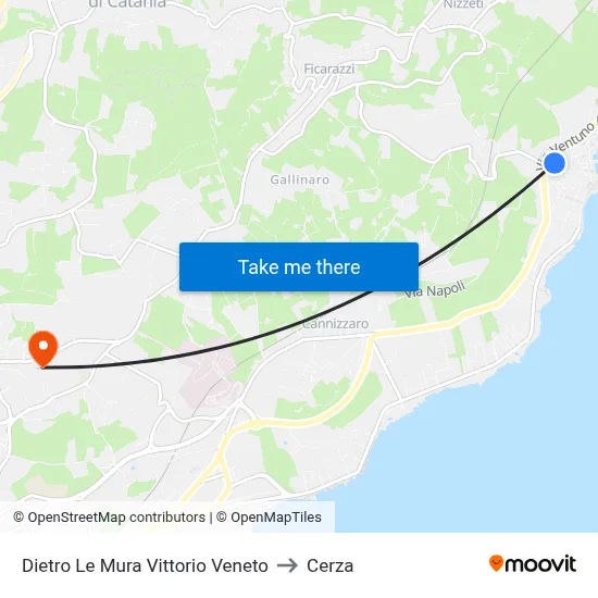 Dietro Le Mura Vittorio Veneto to Cerza map