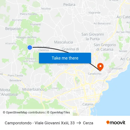 Camporotondo - Giovanni XXIII Avenue, 33 to Cerza map