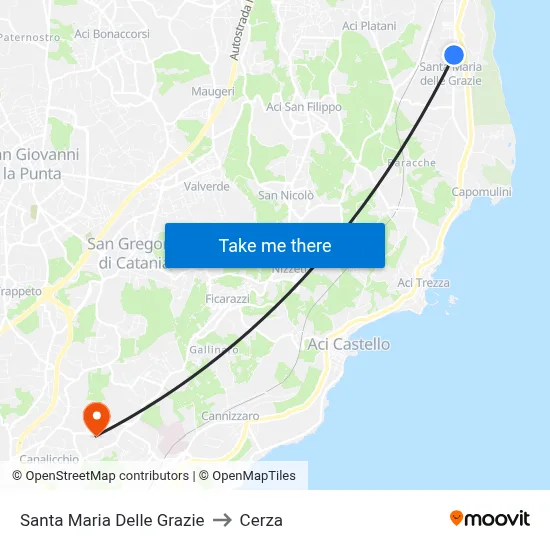 Santa Maria Delle Grazie to Cerza map