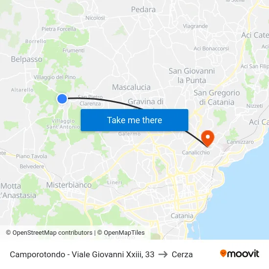 Camporotondo - Viale Giovanni Xxiii, 33 to Cerza map