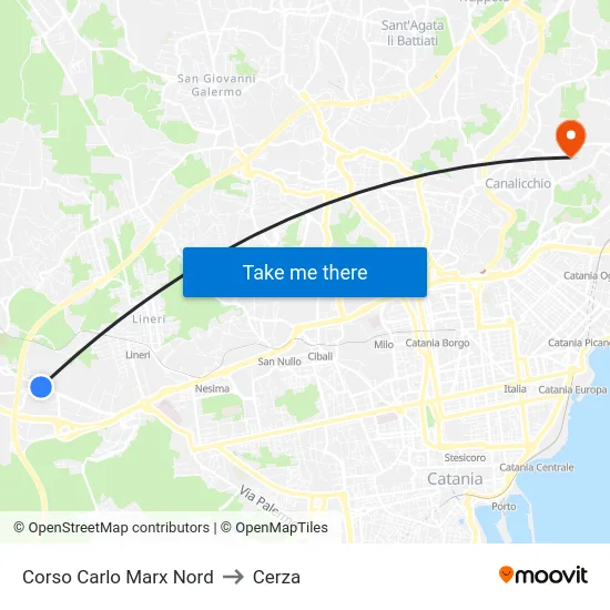 Corso Carlo Marx Nord to Cerza map
