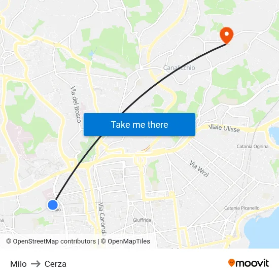 Milo to Cerza map