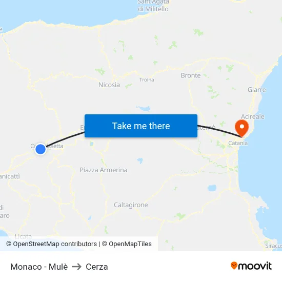 Monaco - Mulè to Cerza map