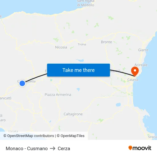 Monaco - Cusmano to Cerza map