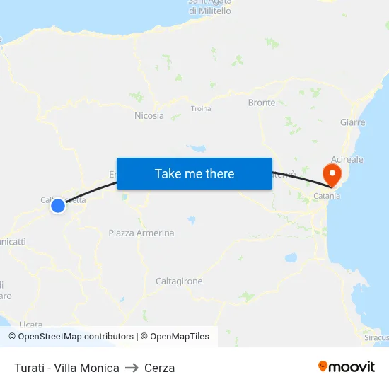 Turati - Villa Monica to Cerza map