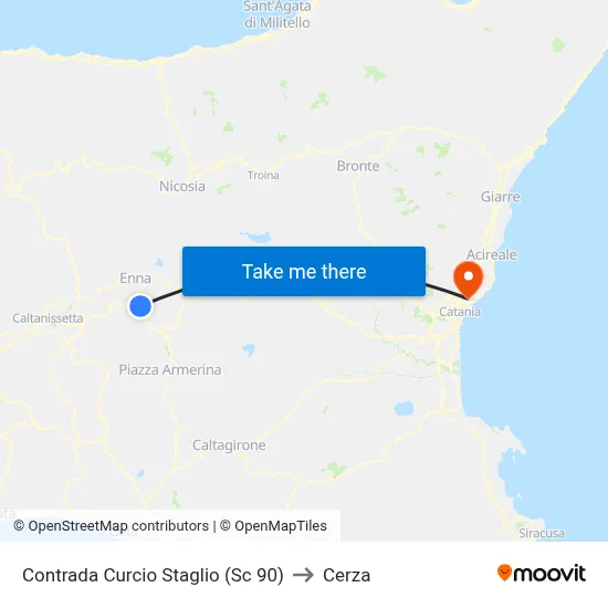 Contrada Curcio Staglio (Sc 90) to Cerza map