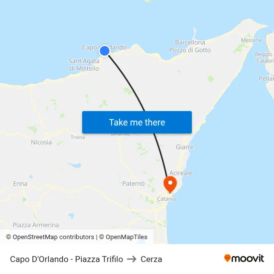 Capo D'Orlando - Piazza Trifilo to Cerza map