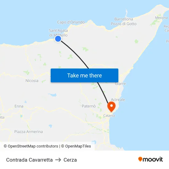 Cavarretta District to Cerza map