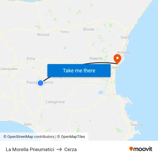 La Morella Tires to Cerza map