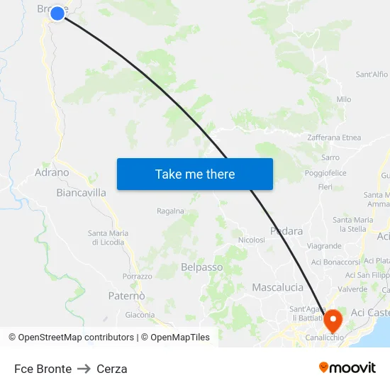 Fce Bronte to Cerza map