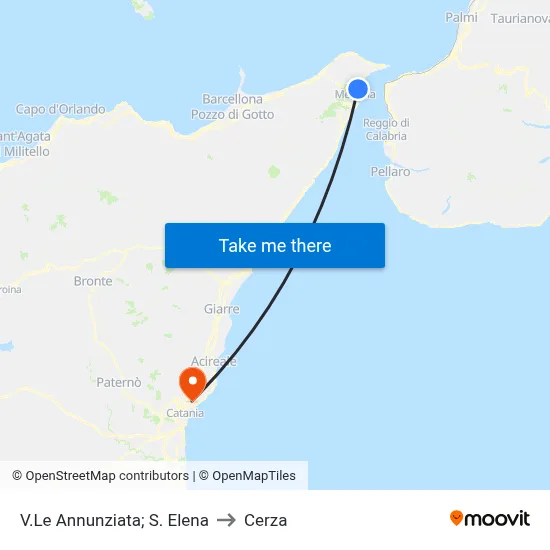 V.Le Annunziata; S. Elena to Cerza map