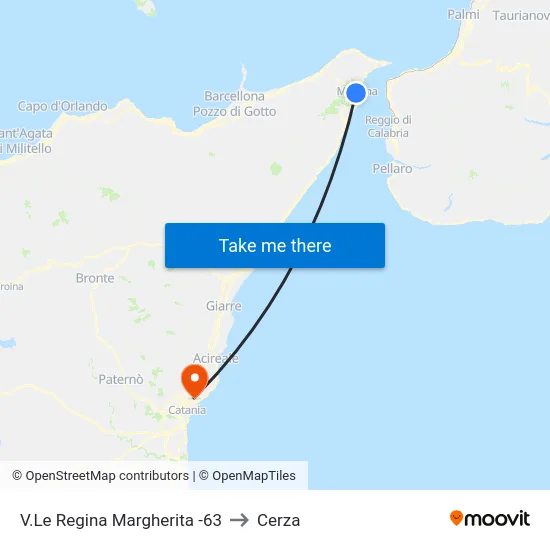 V.Le Regina Margherita -63 to Cerza map