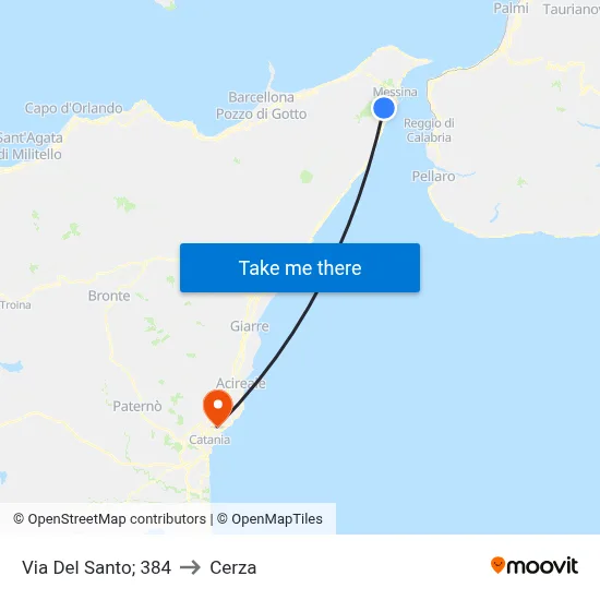 Via Del Santo; 384 to Cerza map