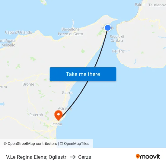 V.Le Regina Elena; Ogliastri to Cerza map