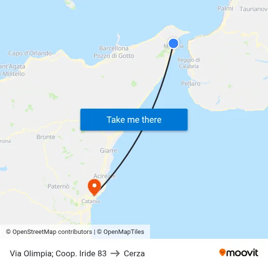 Via Olimpia; Coop. Iride 83 to Cerza map
