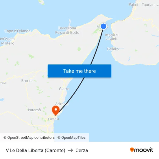 V.Le Della Libertà (Caronte) to Cerza map
