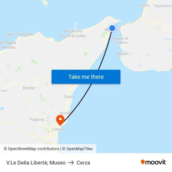 V.Le Della Libertà; Museo to Cerza map