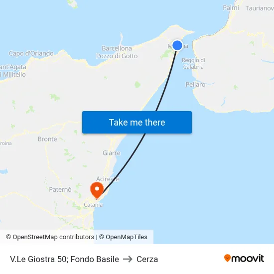 V.Le Giostra 50; Fondo Basile to Cerza map