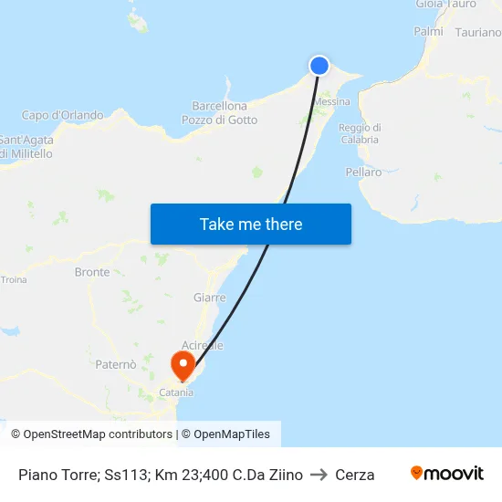 Piano Torre; Ss113; Km 23;400 C.Da Ziino to Cerza map