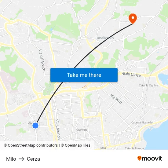 Milo to Cerza map