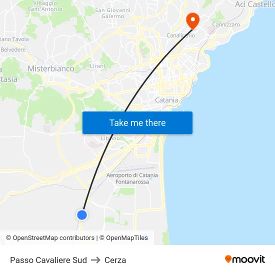 Passo Cavaliere Sud to Cerza map