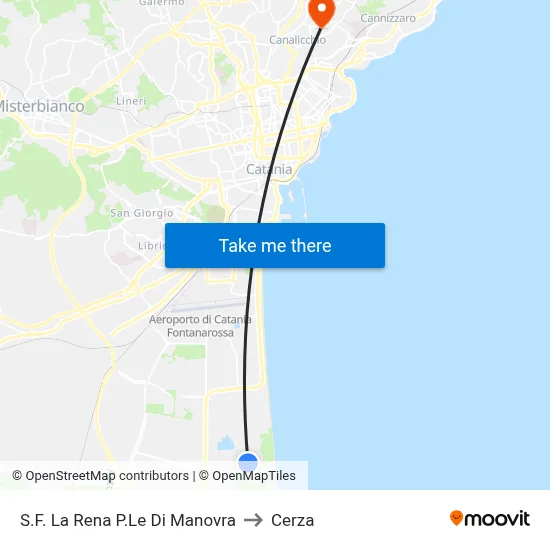 S.F. La Rena P.Le Di Manovra to Cerza map