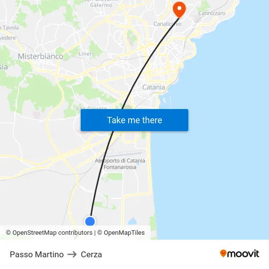 Passo Martino to Cerza map
