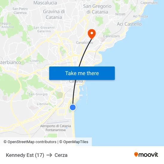 Kennedy Est (17) to Cerza map