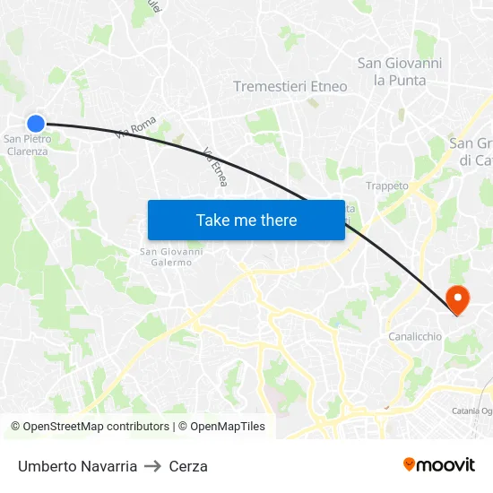Umberto Navarria to Cerza map