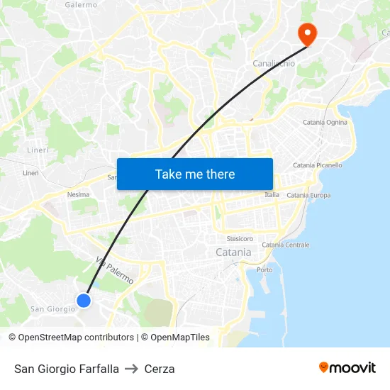 San Giorgio Farfalla to Cerza map