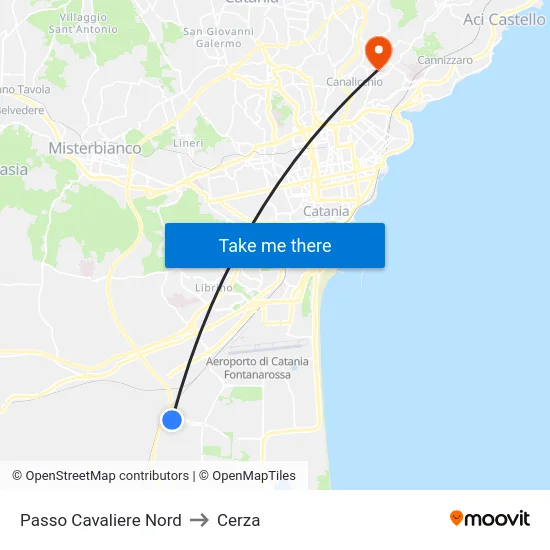 Passo Cavaliere Nord to Cerza map