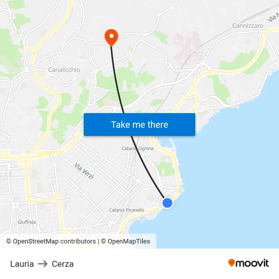 Lauria to Cerza map