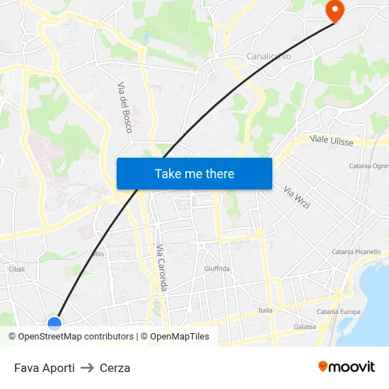 Fava Aporti to Cerza map