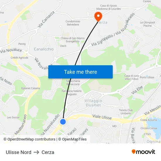 Ulisse North to Cerza map