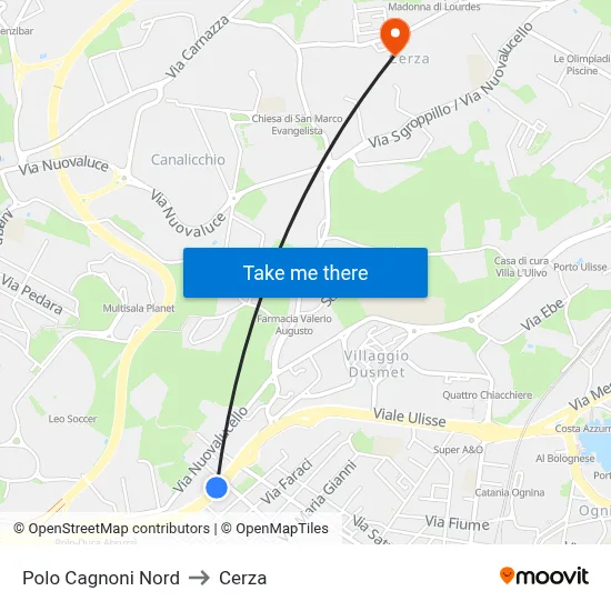 Polo Cagnoni Nord to Cerza map