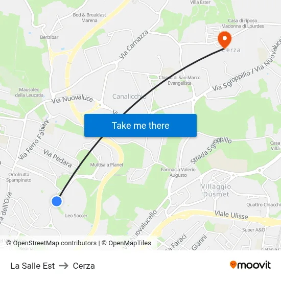 La Salle Est to Cerza map