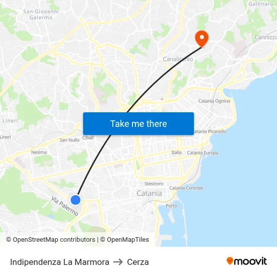 Independence La Marmora to Cerza map
