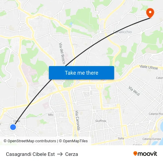 Casagrandi Cibele Est to Cerza map