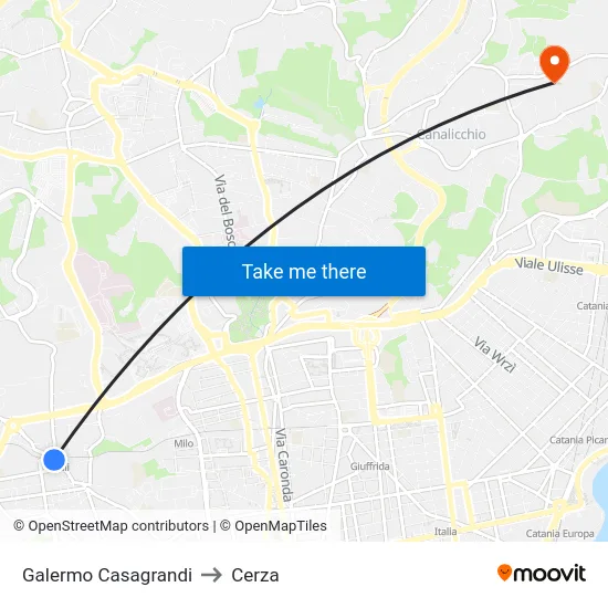 Galermo Casagrandi to Cerza map