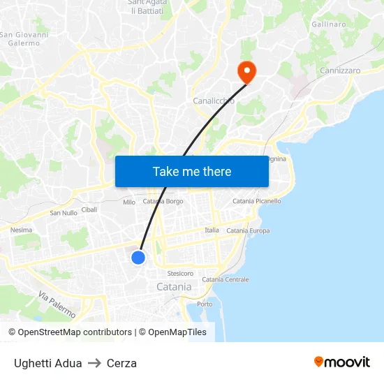 Ughetti Adua to Cerza map