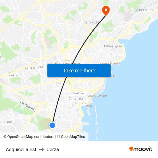 Acquicella Est to Cerza map