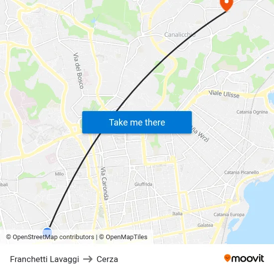 Franchetti Lavaggi to Cerza map